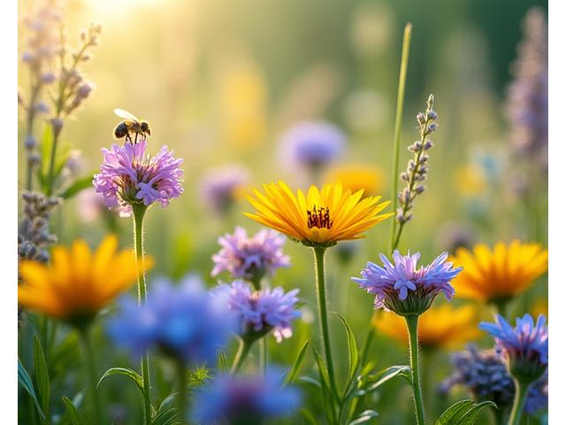 Close-up of vibrant native wildflowers in a garden